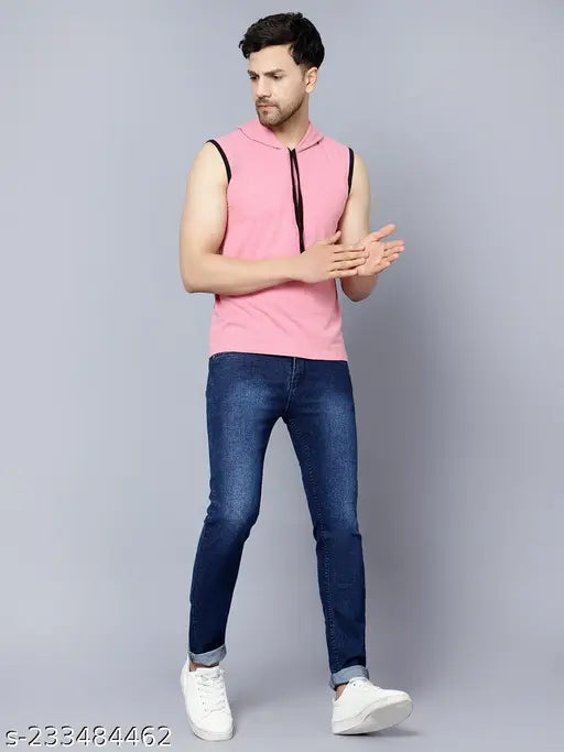 Diaz Mens Summer Wear T Shirt | T Shirt | Men's Casual Hooded Sleveless tshirt | plain sleeveless tshirt