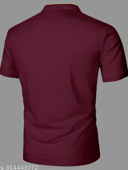 Mens casual wear polycotton t-shirt, short sleeves, solid color [regular colors], size M (38in x 27in), India