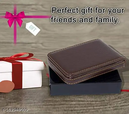 Gorgeous PU Business Card Holder, solid color, holds 15 cards, multi-purpose card case for men & women