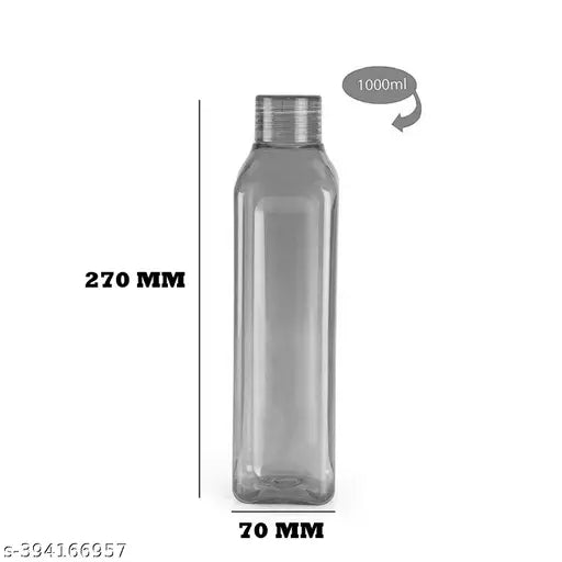 Blue food grade plastic fridge water bottles combo, leak proof for office, school, gym, picnic & home (Pack of 6)
