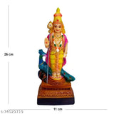 Murugan idol, poly marble material, handcrafted design, home decorative statue, showpiece for gifts, 26x11x7 cm, multi-colored, Hindu god