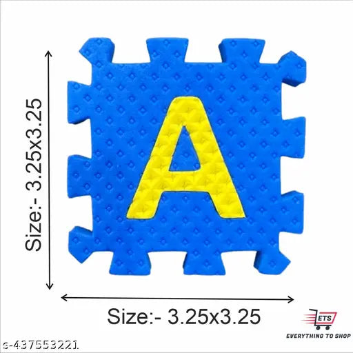 Non-Toxic EVA foam alphabet & number floor mat set for kids (age 2+), vibrant design, 36 pieces, size 325x325, made in India