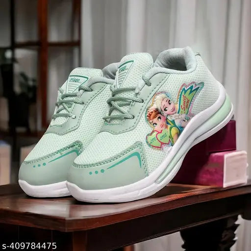 Light green lace-up running shoes for kids: Mesh & PVC, breathable, active play, vibrant style #KidsShoes #RunningShoes #LightGreen #ActiveWear