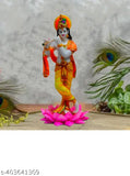 Marble Krishna idol, Lord Kamal Krishna figurine, 5.5x11inch decorative murti, Hindu showpiece from ASHA ART, India