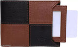 Multicolor faux leather wallet, 5 card slots, coin pocket, hidden pockets - premium genuine leather men's purse with integrated blocking technology from Craft Line, Made in India