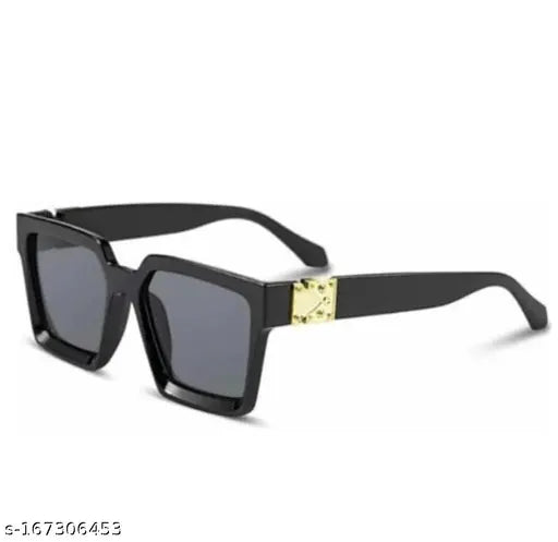 Cotton adjustable baseball cap & square sunglasses set, solid pattern for men & boys (Pack-2), India origin