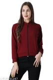 Polycotton women's solid-color jacket top, long sleeves, versatile for parties and everyday wear, XS-6XL, made in India