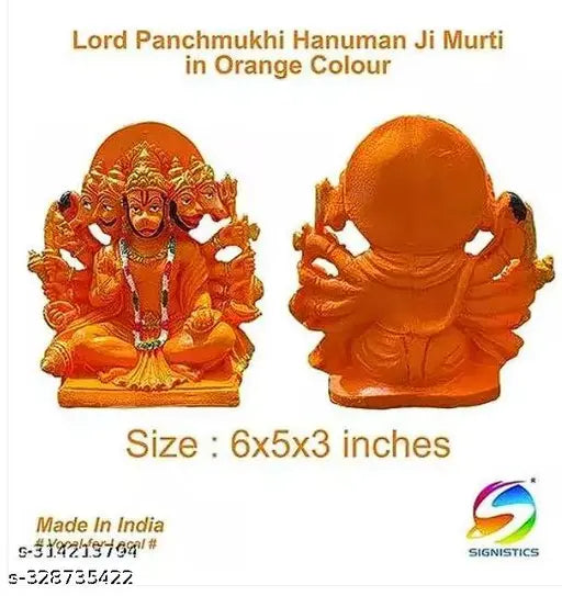 Marble Panchmukhi Hanuman Ji statue, 12cm x 7cm x 15cm for home & offices from India