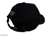 FOXSTON Black Long Snapback caps for men and boys (Pack of 1)