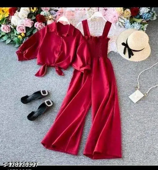 Sleeveless women's jumpsuit in quality Indian crepe, perfect for parties