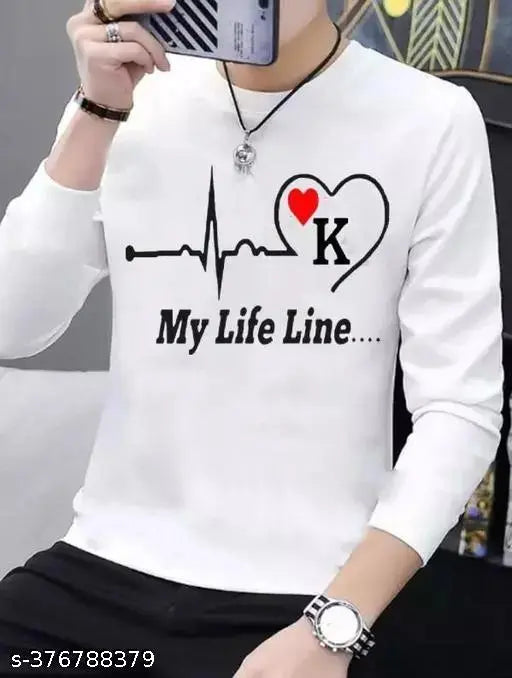 Zenloop styles round neck polyester full sleeves printed t-shirt, refreshing summer wardrobe with a casual look