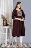Maroon kameez with long sleeves, lace trim