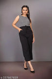 Black and white printed lycra maxi jumpsuit for women, sleeveless, trendy style
