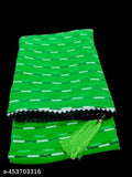 Green leheriya saree with foil design, party-ready style