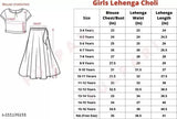 Three-Quarter Sleeve, Embroidered Kids Lehanga Choli Set in Net Fabric - Indian Ethnic Fashion for 3-5 Years