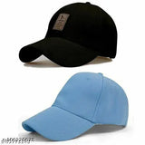 Solid cotton baseball cap, adjustable, pack of 2 for trendy men & women. Made in India