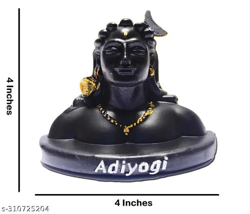 102 cm Adiyogi Shiva Statue for Car Dashboard, handcrafted Indian stone dust figurine