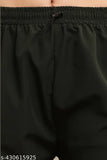 Green elasticated waistband cargo shorts for women