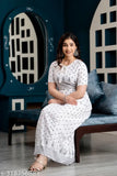 Rayon anarkali kurta, printed combo, short sleeves, Indian women's fashion, S to L sizes