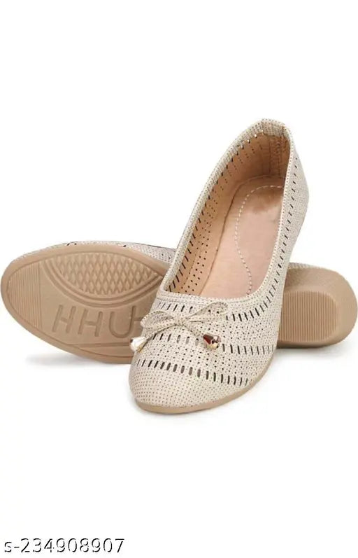 Stylish bellies for women (cream), synthetic sole, slip-on comfortable footwear from India