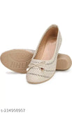 Stylish bellies for women (cream), synthetic sole, slip-on comfortable footwear from India