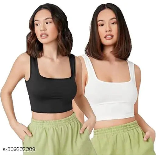 Cotton blend ribbed tank top for women and girls, popular choice in solid colors, 2-pack sizes available