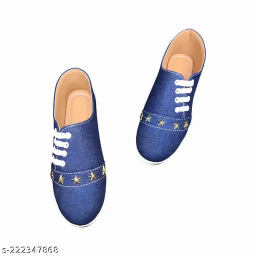 Blue synthetic ballerina shoes by Ballyfoots, stylish and comfortable for women & girls
