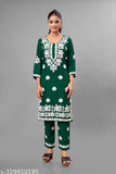 Rayon embroidered net Chikankari kurta and pants set, three-quarter sleeves, festival special, full embroidery