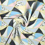 Glace Cotton, 200 TC elastic double bedsheet & 2 pillow covers, geometric design, lightweight, easy maintenance