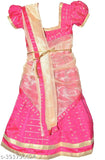 Cotton blend kids' lehenga choli set with net dupatta, Indian embroidered tradition meets style for special occasions