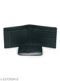 Solid faux leather wallet for men, 8 card slots, travel-friendly size (9cm x 11cm), India origin
