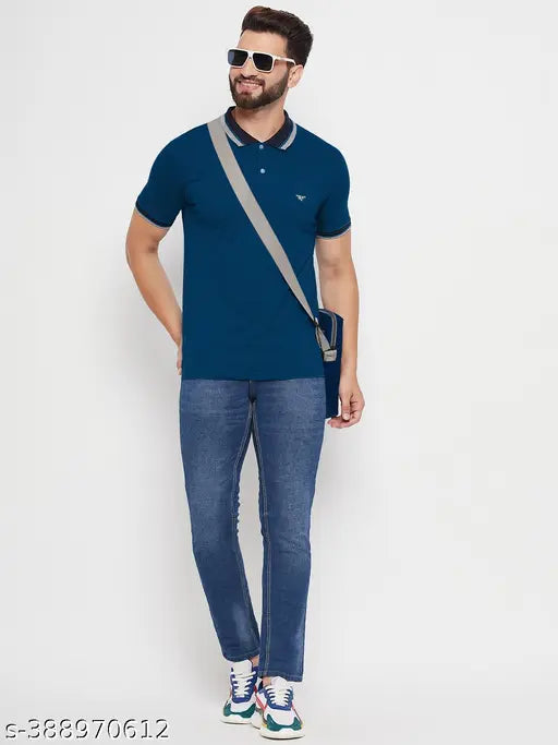 Men's polyester printed polo collar T-shirt, short sleeves, sizes M-XXL, India origin