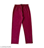 Maroon women's pajama pants with dot pattern