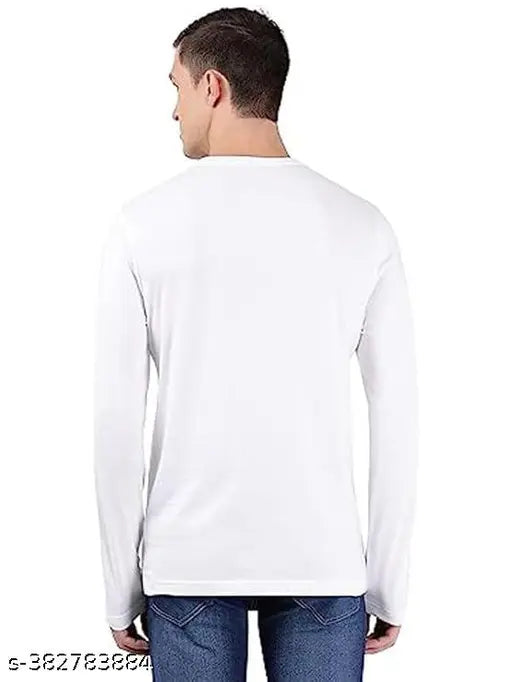 Men's striped polyester full sleeve t-shirt, long sleeves on display stand, available in sizes S to XXL (India origin)