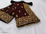 Gold embroidered paisley patterned scarf, 2m long, traditional design