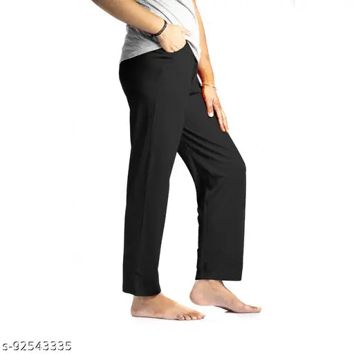 Women's plain, stretchable cotton loungewear size XXXL 34-36 with two side pockets
