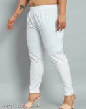 Stretchable cotton lycra pants trousers for women and girls, solid color, Indian origin