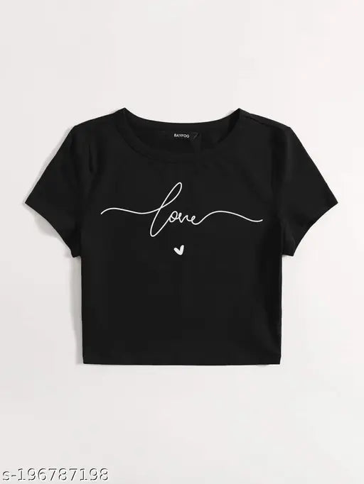 Cotton crop H/s print T-shirt in multiple sizes, featuring short sleeves and vibrant design. Made in India