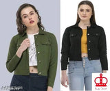 Women's and girls cotton blend trendy jacket & waistcoat combo set, unique color and long sleeves, size S, M, L, XL, made in India