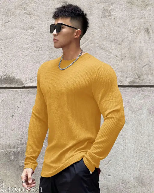 Men's cotton blend solid Popcor Stylist long-sleeve t-shirt, available in M, L, XL