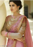 Vichitra silk embroidered pink saree with blouse, intricate detailing and modern twist, Indian craftsmanship