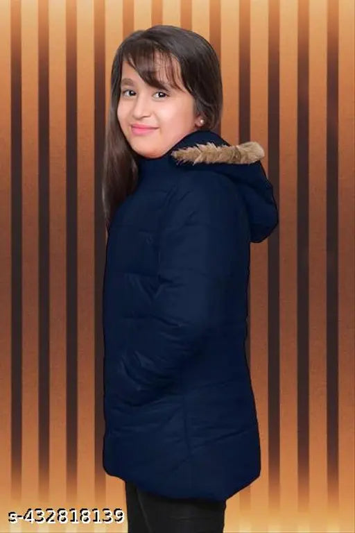 Girl in stylish blue jacket