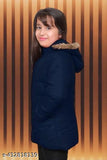 Girl in stylish blue jacket