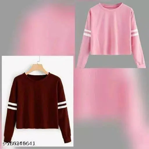 Cotton round neck full sleeve T-shirt, SriSaras women's casual wear, 100% cotton, bio-washed fabric