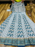 Big, white anarkali kurta with dupatta