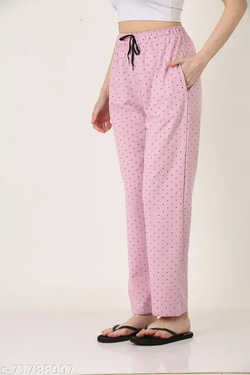 Pink cotton fleece women's jumpsuit pajama
