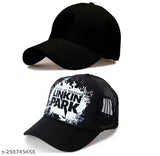100% cotton black baseball cap, adjustable and trendy for men and women, Linkin Park style, perfect for outdoor activities, keeps head cool and protected from UV rays