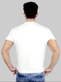 Cotton silk short sleeve men's t-shirt with printed net pattern, exudes international style