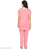 Printed polycotton nightsuit, women's/girls summer casual wear, loose-fitted, India origin