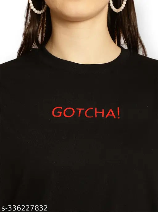 Large black women's printed t-shirt